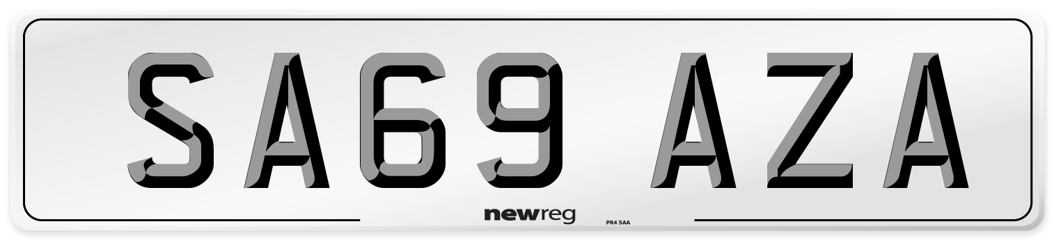 SA69 AZA Number Plate from New Reg